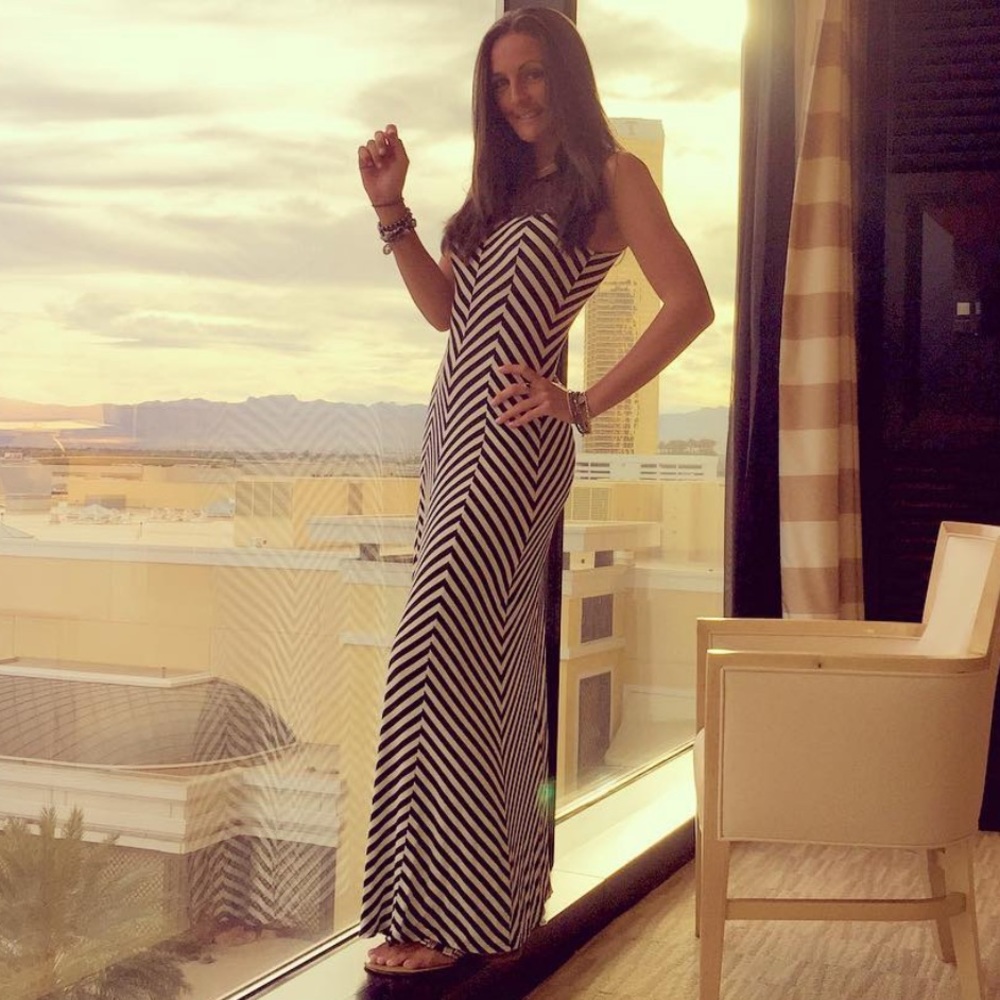 Black and white maxi dress